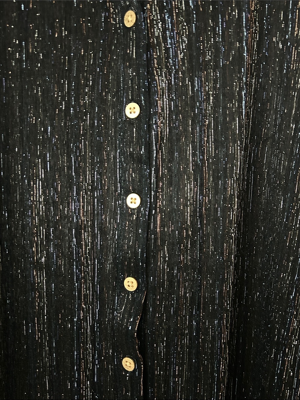 Zadig & Voltaire Black Metallic Thread Long Sleeve Blouse Shirt Top **Size M**🌺🌺 - Picture 7 of 8